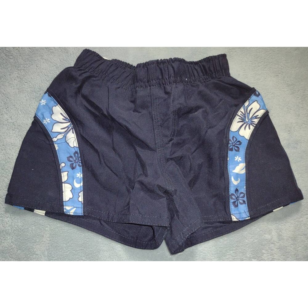 KRU Little Boys Blue Floral Swim Trunks 6-9 Months